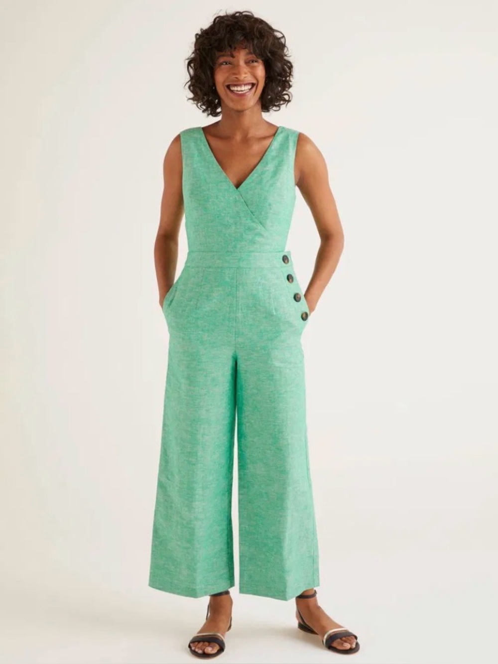 Boden Dorothea Wrap green Jumpsuit size 20/22 R
